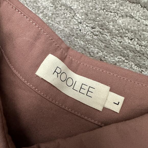 Roolee Jumpsuit Womens Large Short Sleeve Button Front Pockets One Piece Romper - Picture 7 of 14